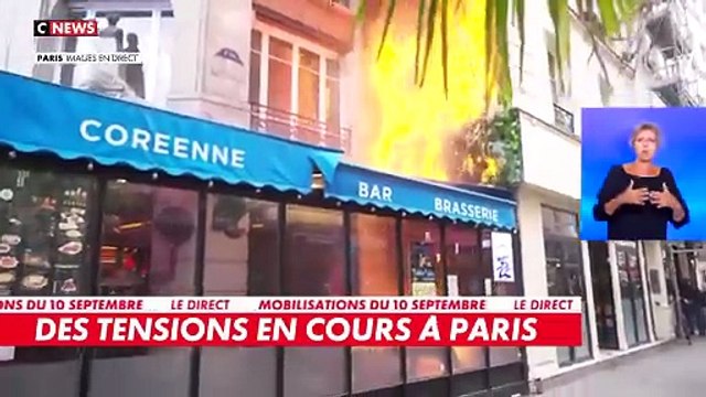 #bloquonstout: Regardez les images impressionnantes d'un incendie déclenché près de Châtelet à Paris, avant de se propager rapidement sur la façade de l'immeuble - VIDEO