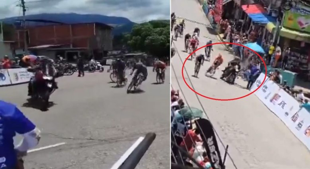 Cyclisme - Tour du Venezuela 2025 - Un policier en moto provoque un terrible accident lors de la 3e étape du Tour du Venezuela