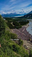 Le lancé de bagnoles de Glacier View en Alaska