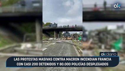 Las protestas masivas contra Macron incendian Francia con casi 200 detenidos y 80.000 policías desplegados