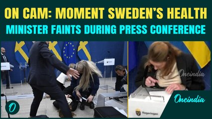 Video: Sweden's Health Minister Elisabet Lann Collapses During Press Conf. Hours After Taking Office