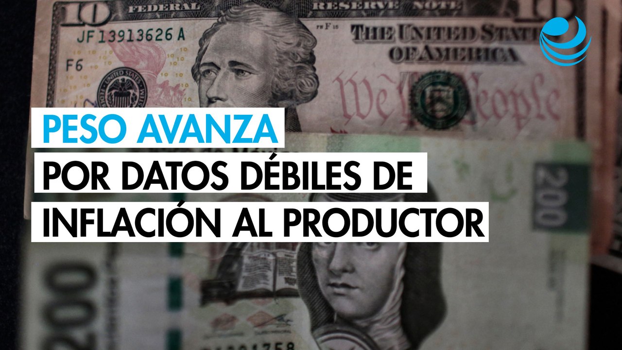 Peso avanza frente al dólar por datos débiles de inflación al productor en EU