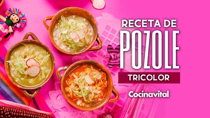 Receta de pozole tricolor: verde, blanco y rojo