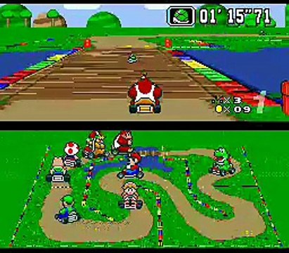 Super Mario Kart online multiplayer - snes