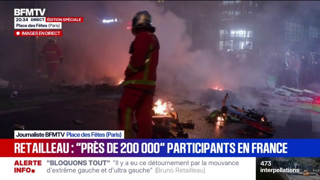Bloquons tout: plusieurs poubelles et vélos incendiés à la place des Fêtes, à Paris