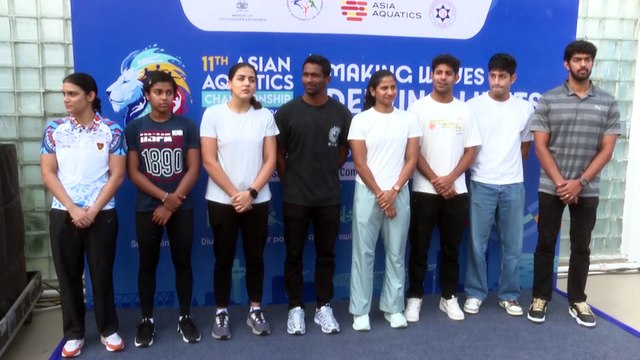 #GUJARAT #GANDHINAGAR 11th ASIAN AQUATICS CHAMPIONSHIPS #AHMEDABAD 2025 JERSEY LAUNCHED BY HARSH SANGHAVI