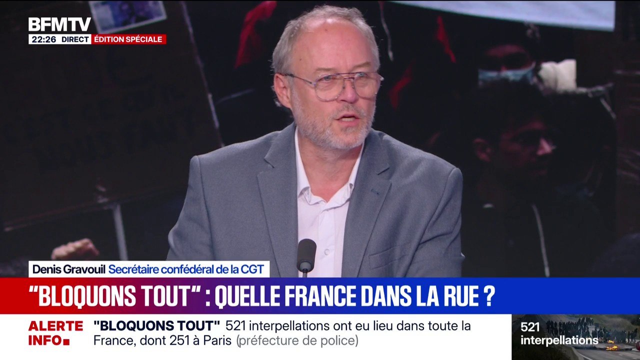 Crise politique: "On est dans un pays avec une explosion des inégalités", déclare Denis Gravouil, secrétaire confédéral de la CGT