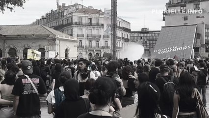 #10septembre2025 👉 #Montpellier #OnBloqueTout ✊ Plus de 7500 manifestants, entre fanfares et tirs de lacrymo avec canons à eau sur la Comédie…