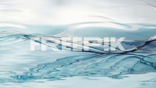 flowing transparent cloth on water surface, 3d rendering.