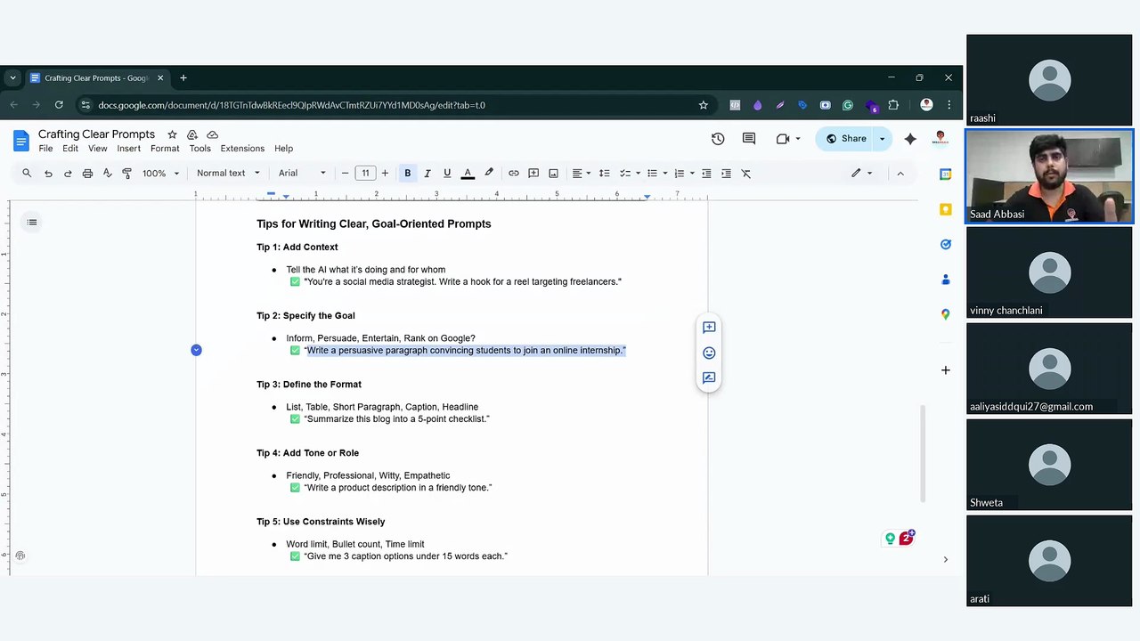 Prompt Writing: Tips for Writing Clear, Goal-oriented Prompts (Content Writing Course Batch - 3)