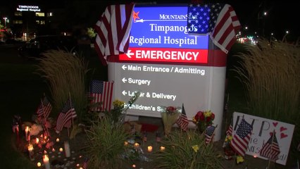 Tributes to Charlie Kirk at makeshift vigil outside Utah hospital