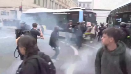 ‘Block Everything’ protesters clash with French police as more than 100 arrested in one morning