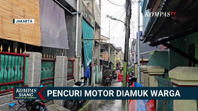 Rekaman CCTV Pencuri Motor di Koja Diamuk Massa, Rekannya Kabur Bawa Hasil Curian