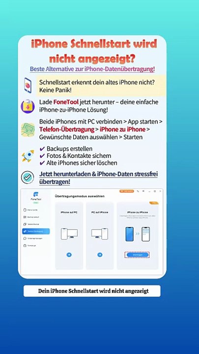 Schnellstart iPhone wird nicht angezeigt? 😫 Beste PC-Alternative! 💻📱