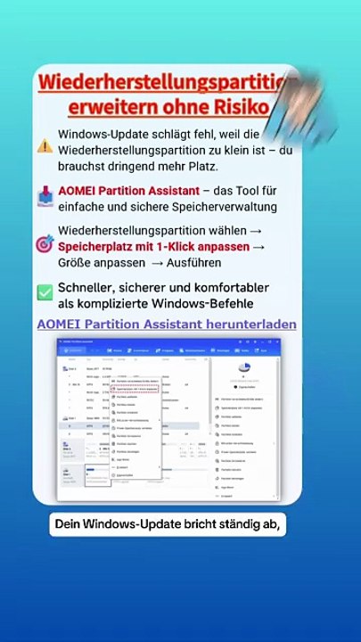 🔧 Speicherplatz für System-Recovery in Sekunden