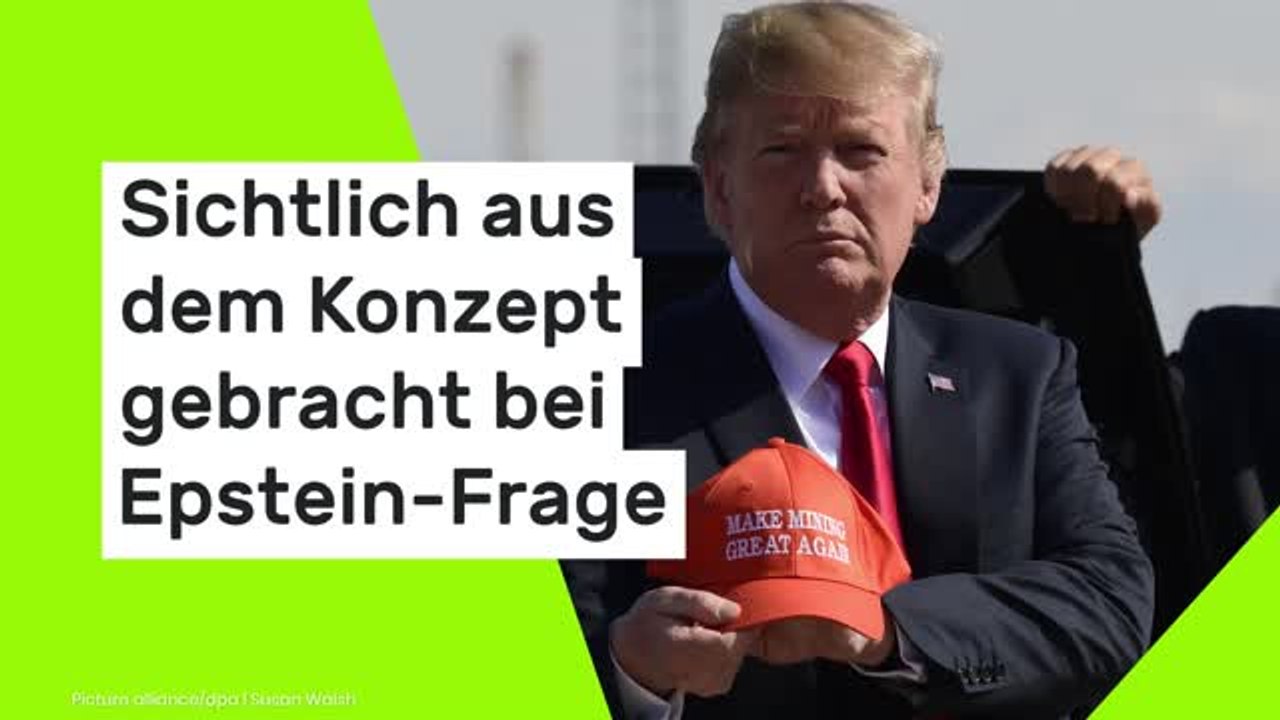 Sichtlich aus dem Konzept gebracht bei Epstein-Frage
