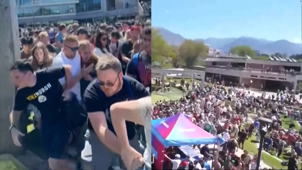Escenas de pánico tras el asesinato de Charlie Kirk en un acto universitario en Utah