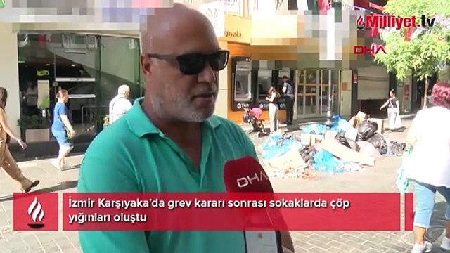 Karşıyaka'da 6 aydır maaş alamayan işçiler iş bıraktı, sokaklar çöplerle doldu