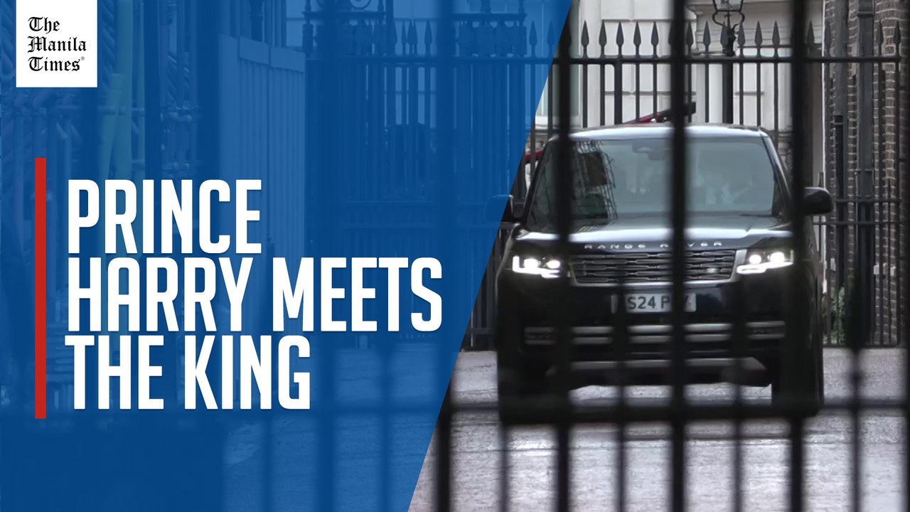 Prince Harry arrives to meet father King Charles III in London