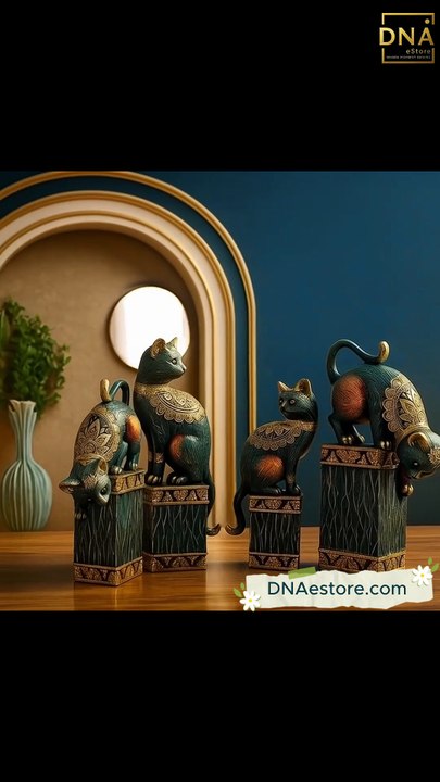 Cat Decorative Showpiece Set for Modern Home Decor by DNA eStore