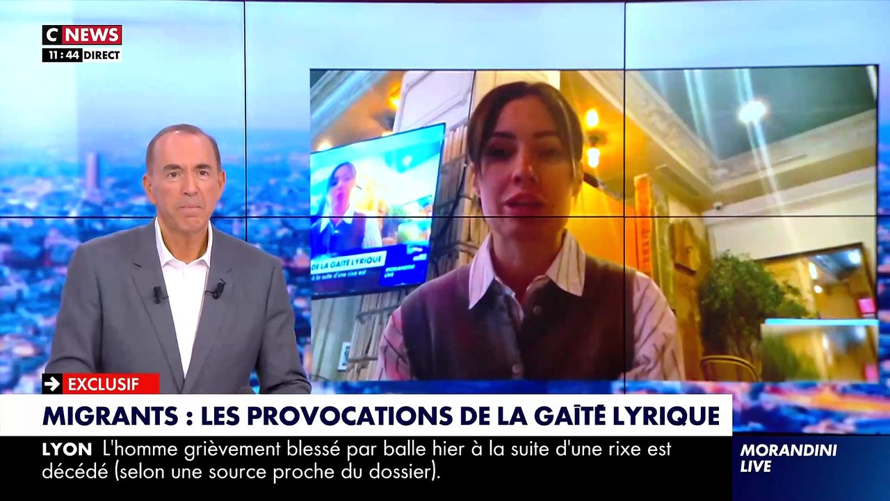 Elia, propriétaire du bistrot à la Gaîté Lyrique, réagit dans "Morandini Live" à la réouverture du théâtre qui était occupé par des migrants: "On me traite de raciste ! J'ai peur. Je ne travaillerai pas ce soir" - VIDEO