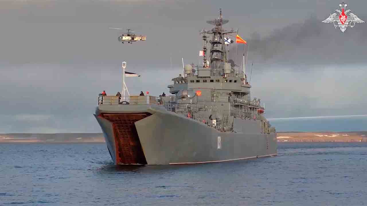 Northern Fleet of the Russian Navy conducts troop landing on Arctic island