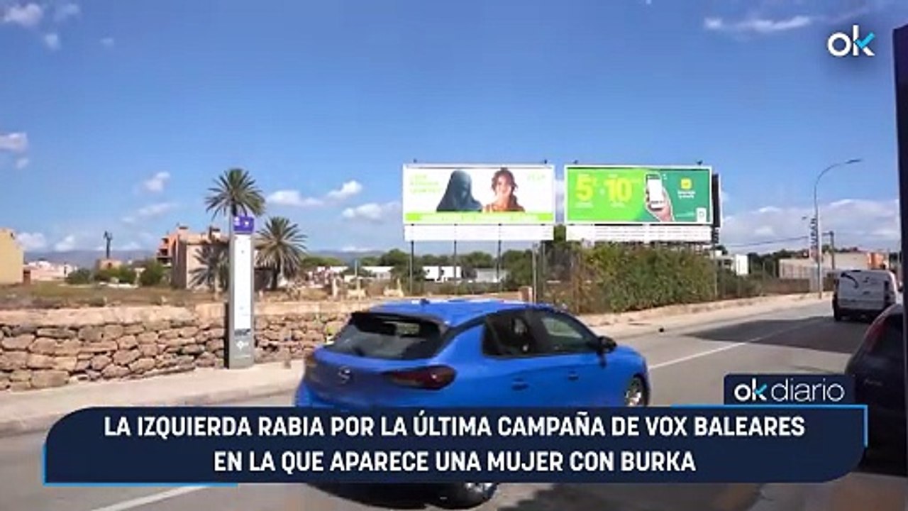 La izquierda rabia por la última campaña de Vox Baleares en la que aparece una mujer con burka