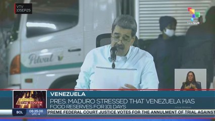 Venezuela, president Nicolas Maduro highlights 101-day food reserves