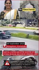 Mangaluru Horror: Hospital Staffer Dies After Scooter Hits Pothole on NH-66, Run Over by Speeding Lorry