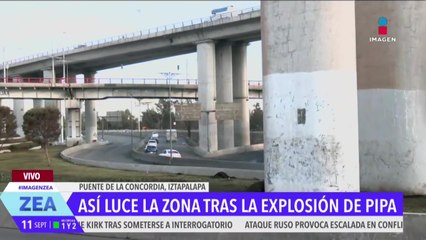 Así luce la zona donde explotó una pipa de gas en el Puente de la Concordia