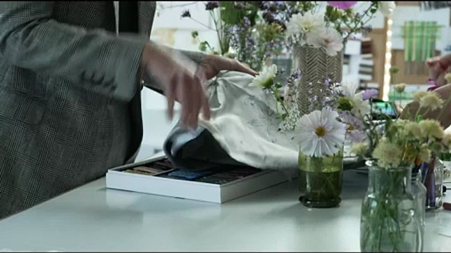 Princess Kate admires fabrics during silk mill visit