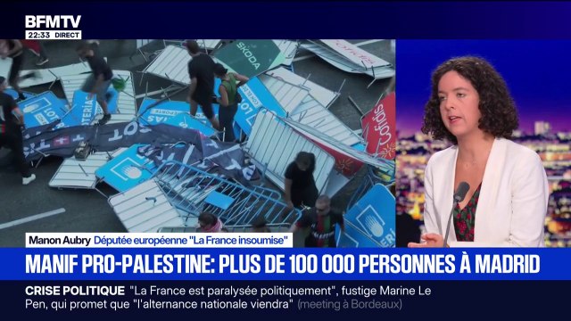 Tour d'Espagne arrêté par des manifestations pro-Palestine: Je veux saluer la mobilisation du peuple espagnol , indique Manon Aubry, députée européenne (LFI)