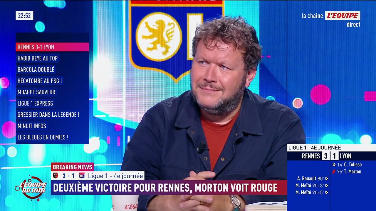 Réduit à dix, l'OL s'effondre à Rennes - Foot - Ligue 1