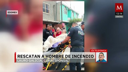 Rescatan a un adulto mayor con discapacidad en Edomex tras incendio en vivienda