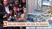 MINISTRO DE GOBIERNO SE PRONUNCIA ANTE EL HALLAZGO DE UN HOMBRE SIN VIDA EN GRADAS