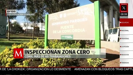 Inspectores de Obras Públicas evalúan área afectada por explosión de pipa de gas en Iztapalapa