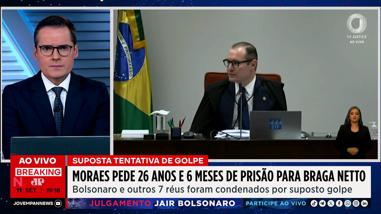 Moraes pede 26 anos de prisão para Braga Netto em julgamento sobre suposta tentativa de golpe
