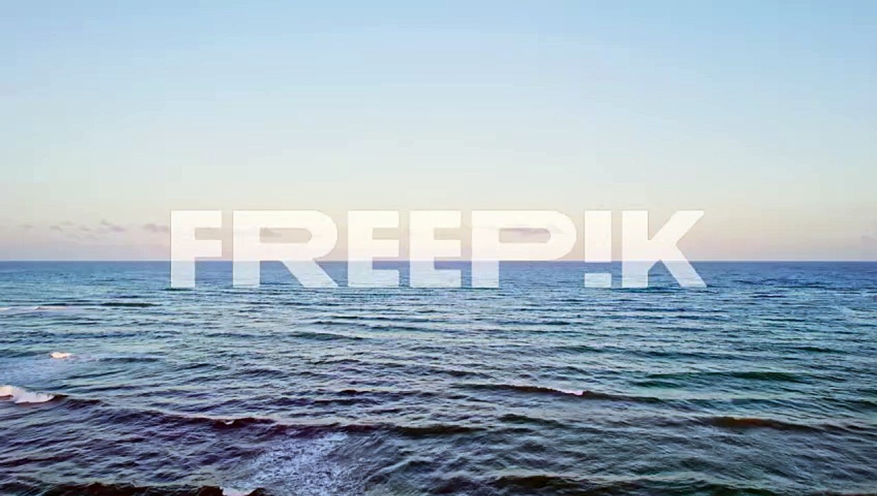 beautiful drone footage flying over deep blue sea open ocean