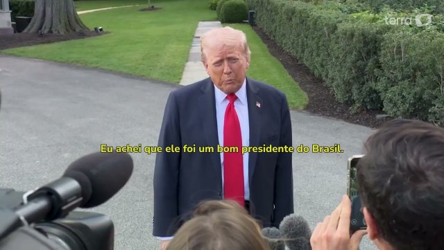 ‘É muito parecido com o que tentaram fazer comigo’, diz Trump sobre condenação de Bolsonaro
