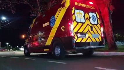 Siate atende vítima de acidente na Avenida Brasil, na Praça da Bíblia