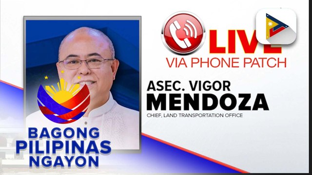 Panayam kay chief, Land Transfortation Office Asec. Vigor Mendoza ukol sa imbestigasyon sa posibleng fake documents sa mga luxury card ng Discaya at ang suspension ng lisensya ng DPWH officials