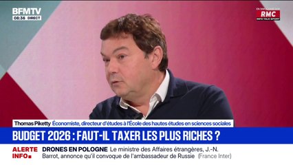 Taxation des riches: "Les politiques sont vraiment à la traîne", affirme Thomas Piketty