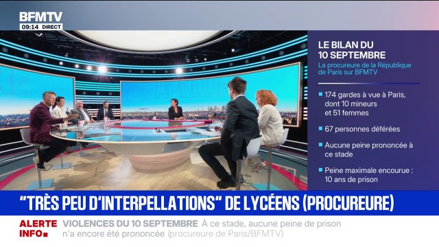 10 septembre: Très peu d'interpellations des lycéens , détaille la procureure de Paris Laure Beccuau