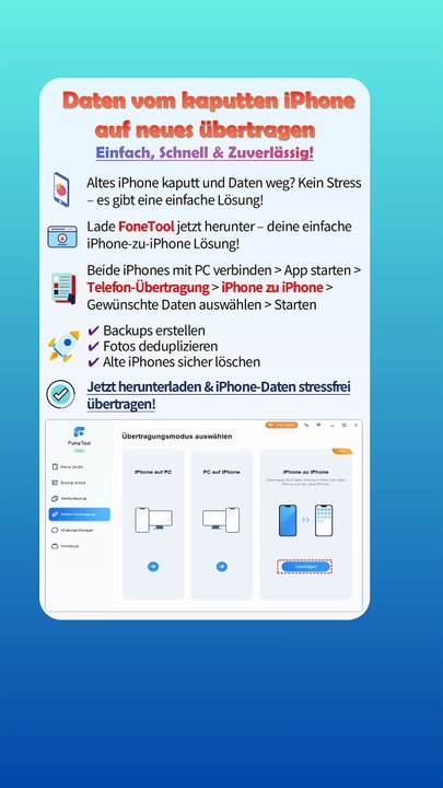 Kaputtes iPhone? Daten sicher aufs neue übertragen! 💾📱