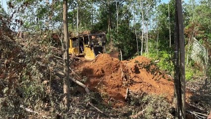 The Steep Roads of the Mountain Conquered by the Bulldozer D6R XL
