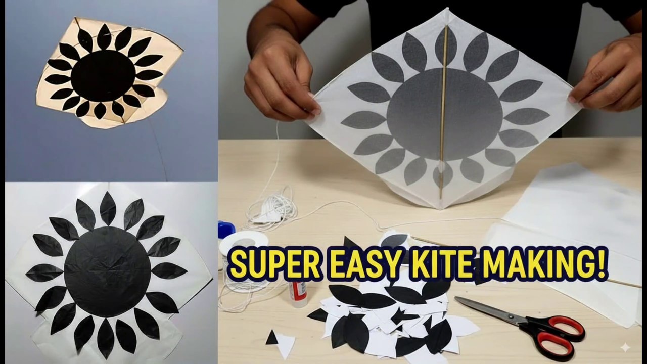 White Adda Pona Kite Making | Addi Kite Banane Ka Easy Tarika | Paper Kite Tutorial