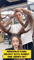✨ Hairstyle Unik! Rambut Dibentuk Jadi Tanduk Rusa | Kreativitas Hairstylist 2025