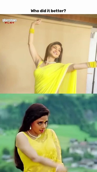 Two divas, one iconic yellow saree moment 🌼✨ Shilpa Shetty vs Sridevi, the ultimate nostalgia battle! 🔥💛  #glamsham #bollywood #whodiditbetter #shilpashetty #sridevi #bollywoodqueens #yellowsareemagic #timelessicons   glamsham, bollywood, who did it be