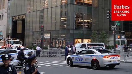 President Trump’s Motorcade Departs Trump Tower In New York City