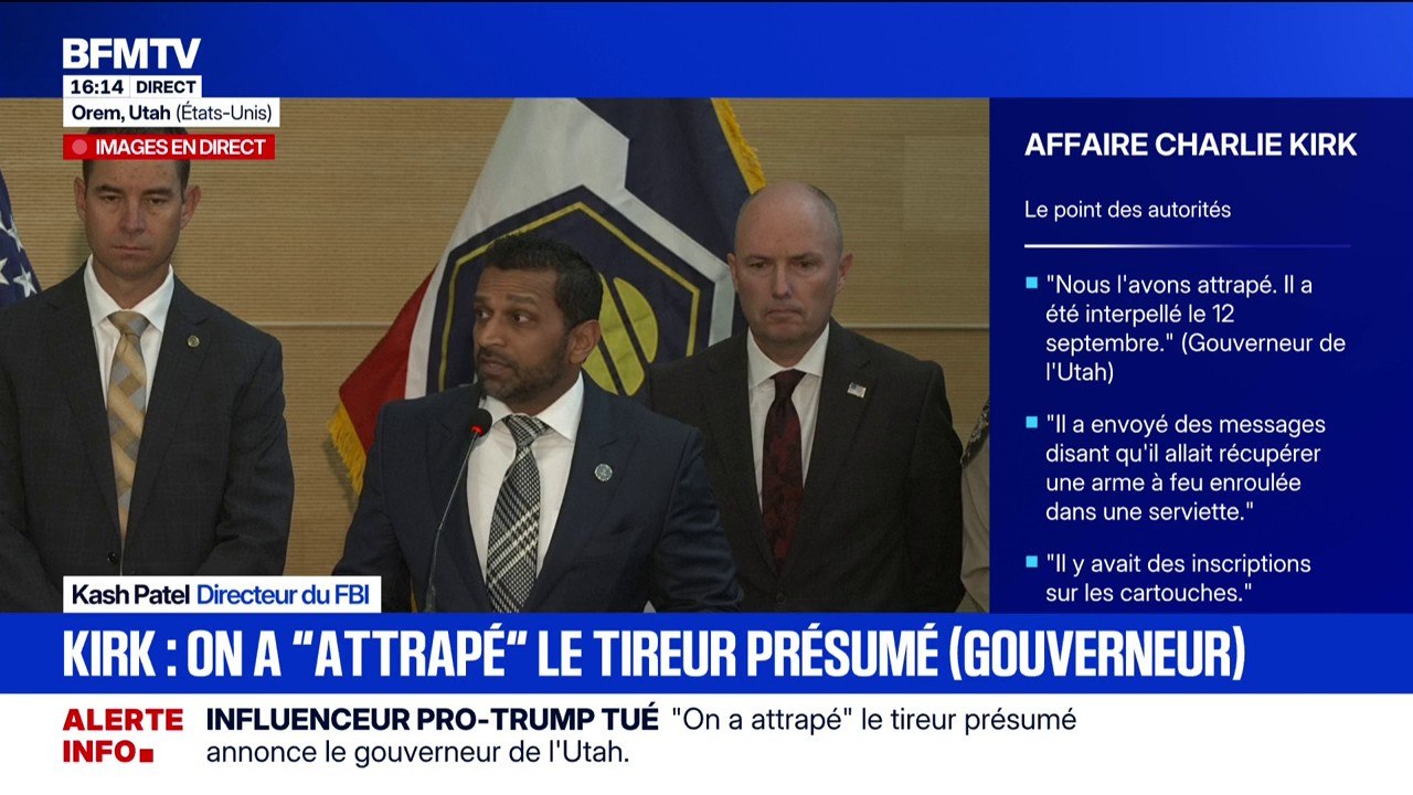 Mort de Charlie Kirk: "En 33 heures, nous avons fait des progrès historiques sur cette affaire", déclare le directeur du FBI